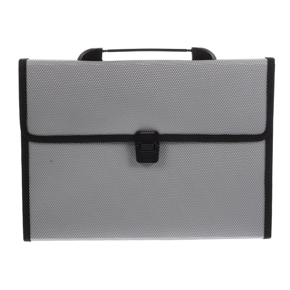 DINHEAROM Large Capacity File Bag Accordion File Folder Grey 1Pcs