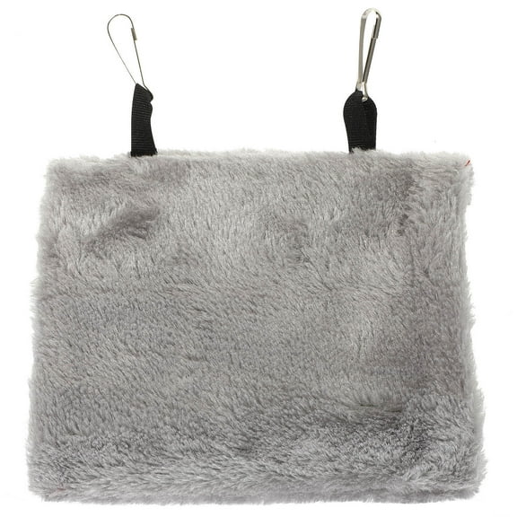 DINHEAROM 1Pack Cuddle Nest for Parakeets Grey Plush Nylon Sleeping Resting Hanging Oval Pet Bedding Indoor Pet Area