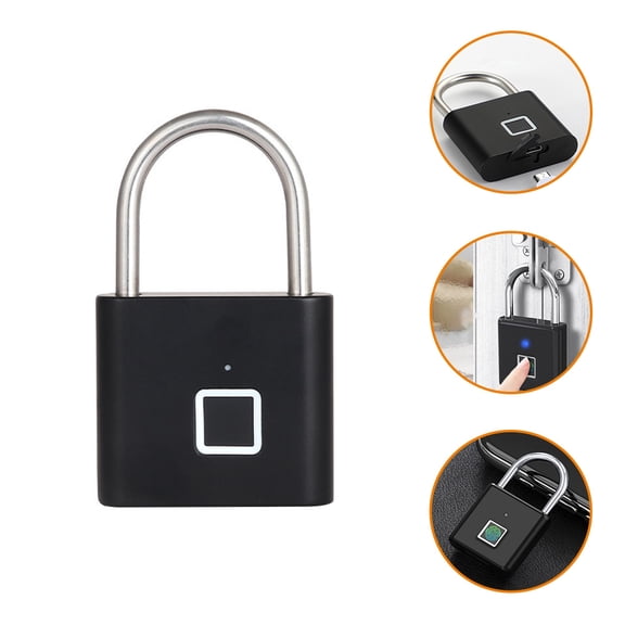 DINHEAROM Fingerprint Lock Aluminum Alloy Outdoor Padlock Portable Multi Use Locker Lock