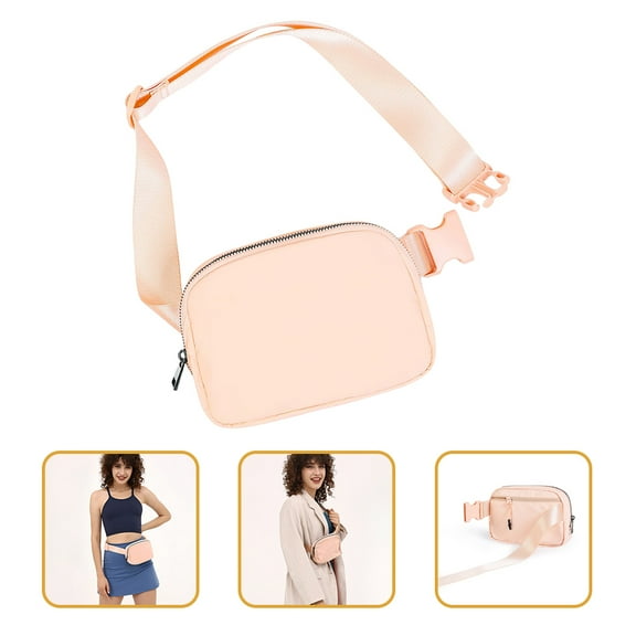 DINHEAROM 1Pack Pink Fanny Pack for Travel and Hiking with Portable Design