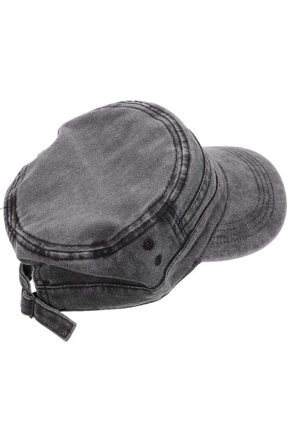 Black Flat Top Baseball Cap for Face Shape , Adjustable Hat for and Women