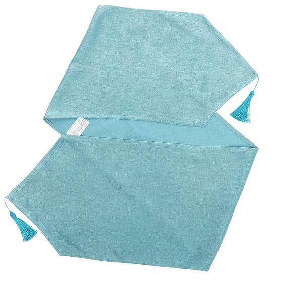 DINHEAROM Decorative Blue Cotton Linen Table Runner for Dining Tables and Party Settings