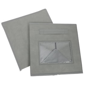 DINHEAROM 1Pcs Collapsible Storage Bins in Grey Cloth for Home Users 11x11x11in