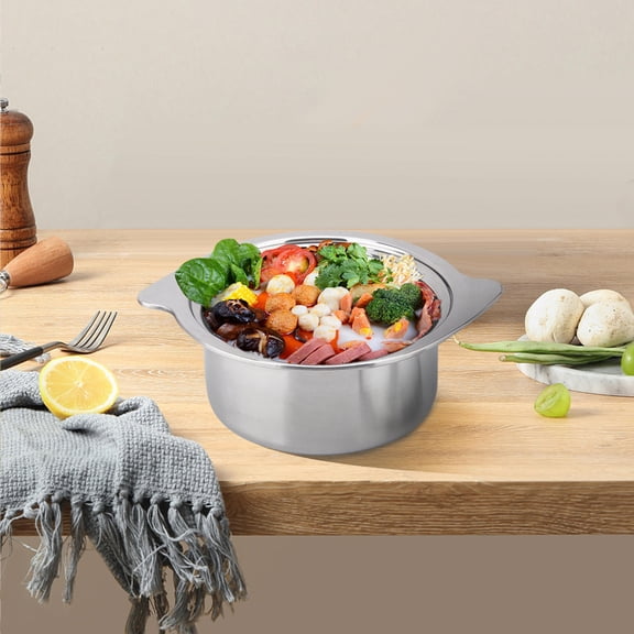 DINHEAROM 1Pcs Cooking Pot Stainless Steel For Home Use And Outdoor Cooking