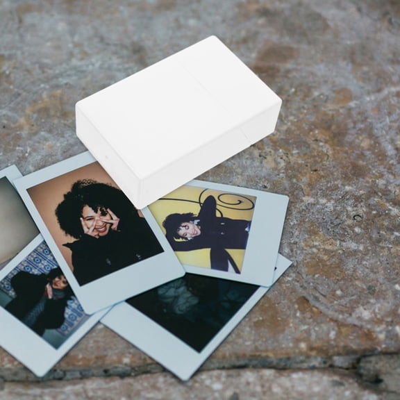 DINHEAROM 1Pcs Photo Storage Box in White Plastic for Picture Protection and Portability