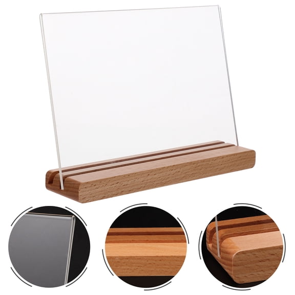 DINHEAROM Sign Display Holder Wooden Table Menu Holder Retail Stores 1Pcs