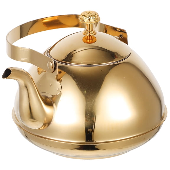 DINHEAROM Teapot Stovetop Golden Stainless Steel for Family Gathering 1Pcs