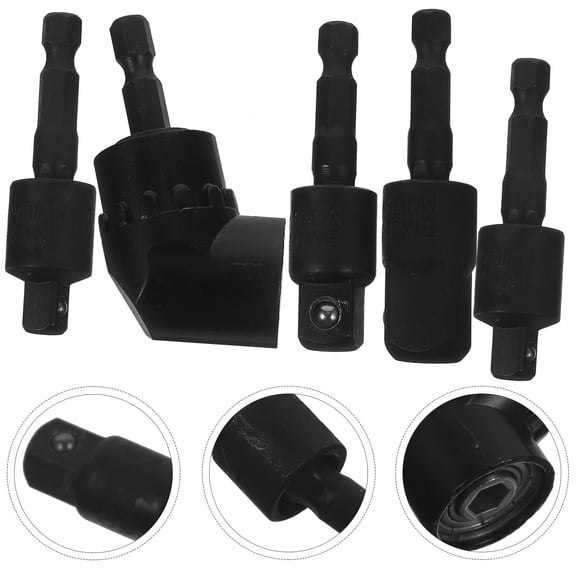 DINHEAROM 1Set Black Right Angle Drill Attachment Rotatable Adapter for Screwdrivers Garage