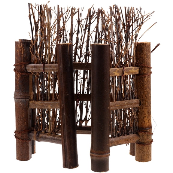 DINHEAROM 1Set Mini Garden Accessories Bamboo Fence Model for Tea .93X8.84X0.90in