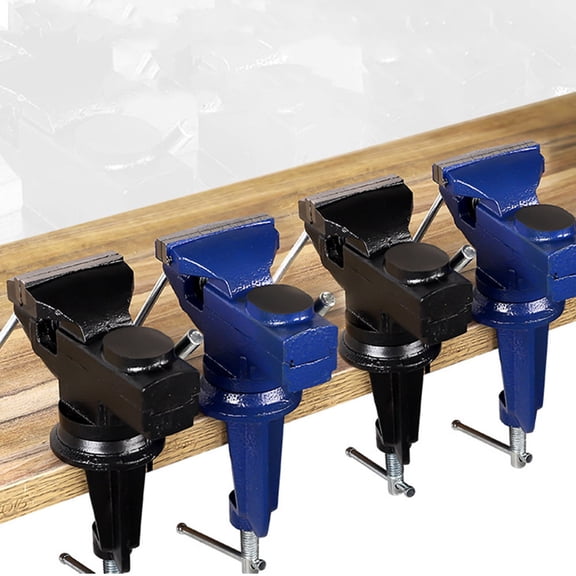 DINHEAROM 1Pack Universal Table Vise Iron Rotating Compact Workbench Clamping