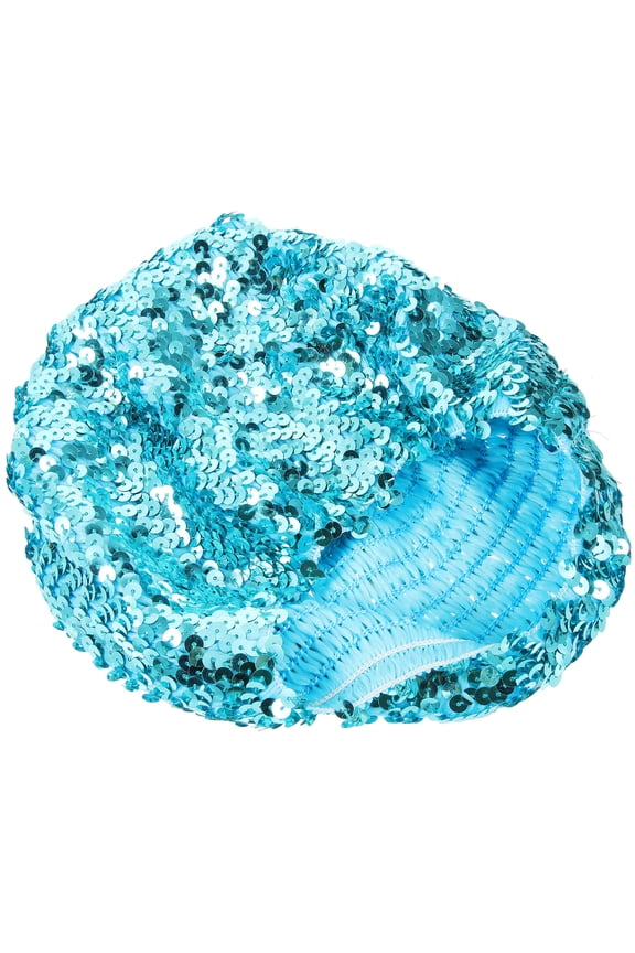 1Set Sequin Beret Hat Sky-Blue Polyester Classic Beret Style for Women Party Centerpiece 9.8x9.1in