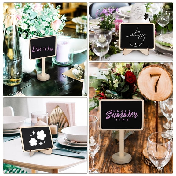 DINHEAROM 1Set Tabletop Chalkboard Sign Wood for Wedding and Party Labels