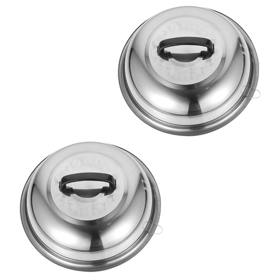 DINHEAROM 2Pcs Stainless Steel Pot Covers for Kitchen Use Anti Oil Splashing Explosion Proof
