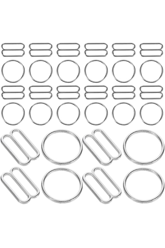 20 Pairs Bra Strap Hooks Round Adjustable Length For Underwear Daily Use Silver Alloy