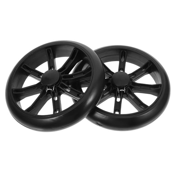 DINHEAROM 2Pack Heavy Duty Shopping Cart Replacement Wheels Pu Plastic For Utility Carts 6.1x6.1x1.4in