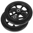 thumbnail image 1 of DINHEAROM 2Pcs Black PVC Wheelchair Wheels for Easy Installation 7 Inches Universal Design, 1 of 8