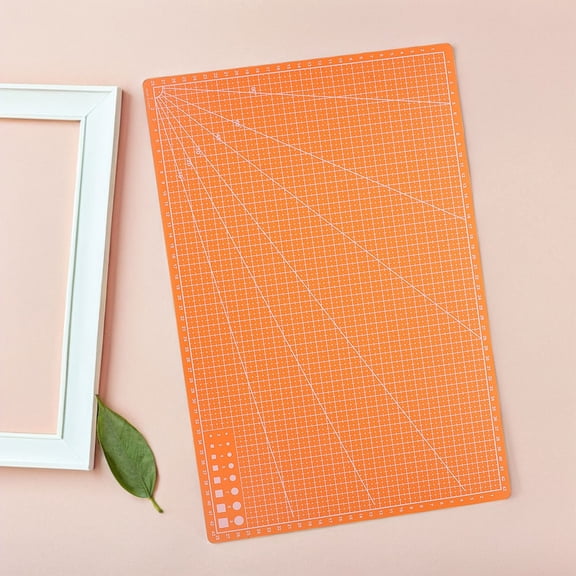 DINHEAROM 2Pcs Double Sided Sewing Cutting Board Orange for DIY Crafting and Quilting Projects