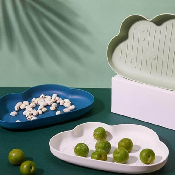 DINHEAROM 2Pcs Fruit Snack Plate Cloud Shape Plastic for Holding Snack and Salad Household Users