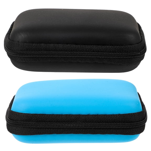 DINHEAROM 2Pcs Storage Case for Portable Hard Drive Durable Hard Shell with Cable Organizer Assorted