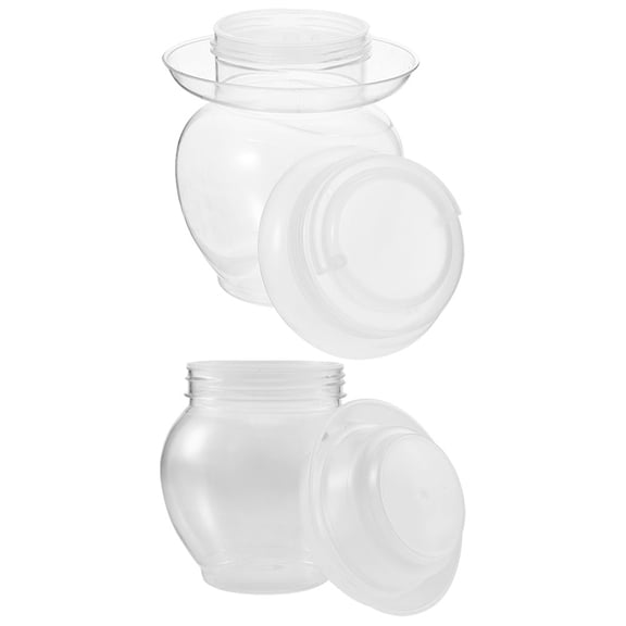 DINHEAROM 2Pcs Home Supplies Pickle Jars for Households with Modern Style Round Transparent Containers 11X11X15in