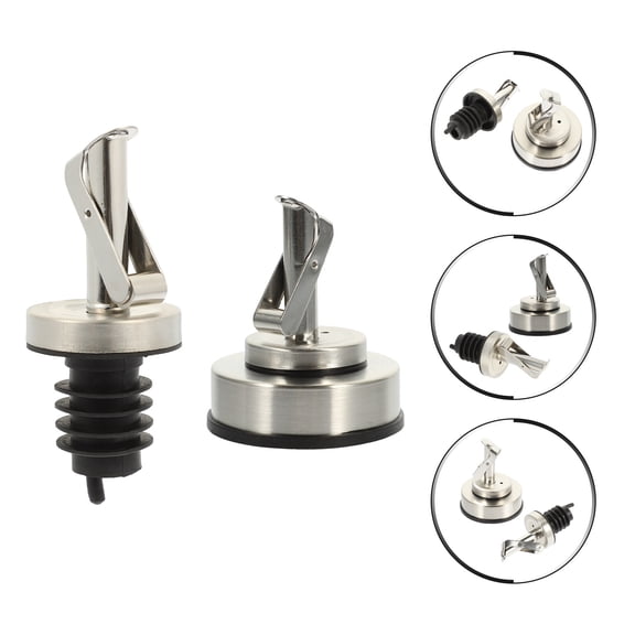 DINHEAROM 2Pcs Oil Pour Spouts for Kitchen Bottles with Minimize Overflow