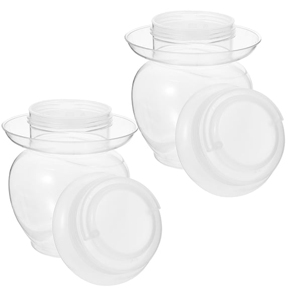 DINHEAROM Transparent Pickle Jar Modern Style For Family Users 2Pcs 1L