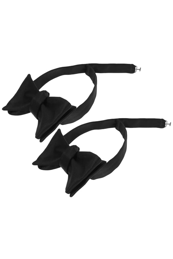 2Pcs Suit Accessories for Men Classic Black Bow Tie for Business Meetings