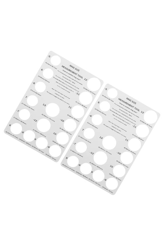 2Pcs White Ring Sizer Measuring Gauge for Precise Finger Size and Convenient Reuse