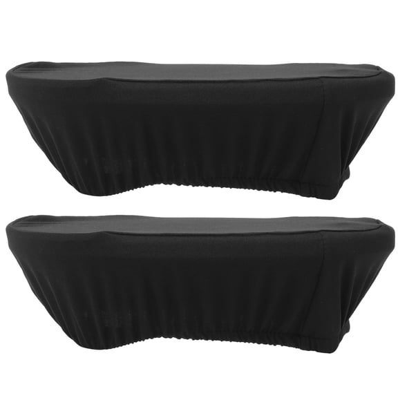 DINHEAROM 2Set Stool Seat Covers Round Black Polyester Machine Washable for Home Use and Restaurant Decorations