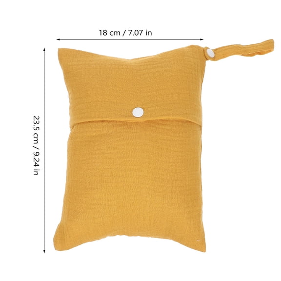 DINHEAROM 3Pack Yellow Cotton Diaper Bags for Parents and Caregivers 9.25X7.09X0.19in