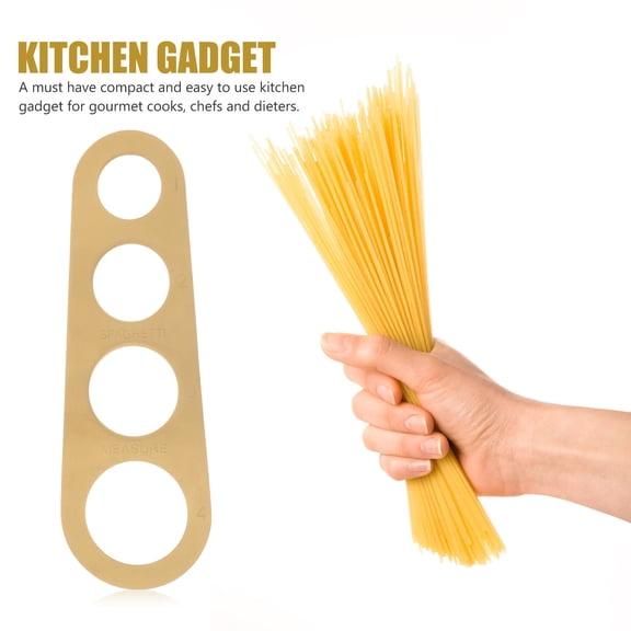 DINHEAROM 3Pcs Golden Spaghetti Ruler with Four Holes for Cooking and Dieters Pasta Serving Size Measuring Tool