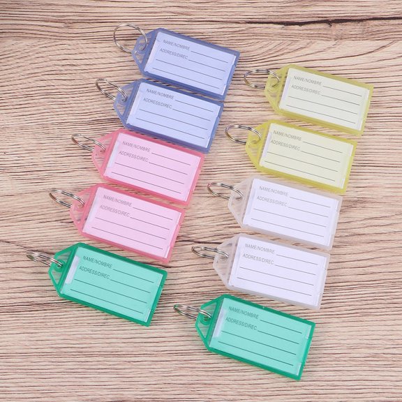 DINHEAROM 40Pcs Key Chain Labels for Travel Outdoor Use Blue Compact Key Tags