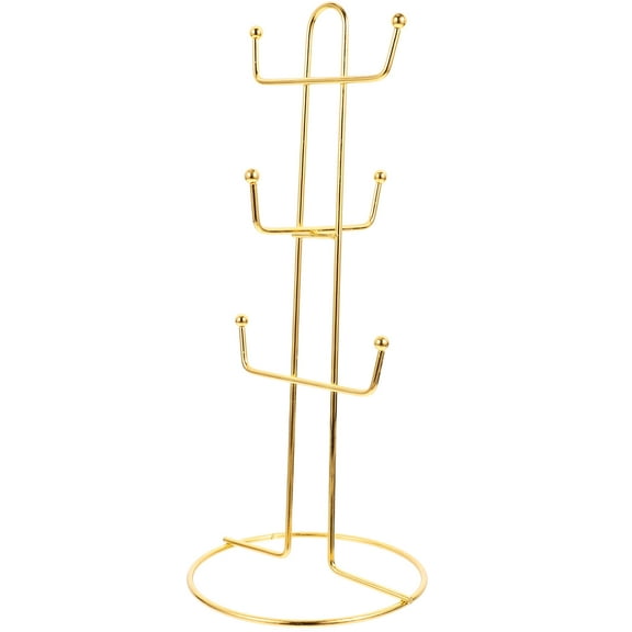DINHEAROM 4Pcs Golden Mug Tree Stand for Home -saving Vertical Design