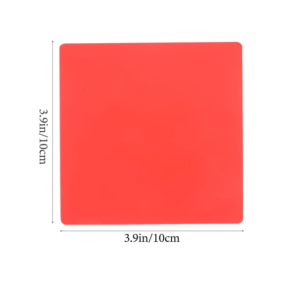 DINHEAROM Set of 4 Red Silicone Mug Mats, 4x4 Inches, for Home and Office Use
