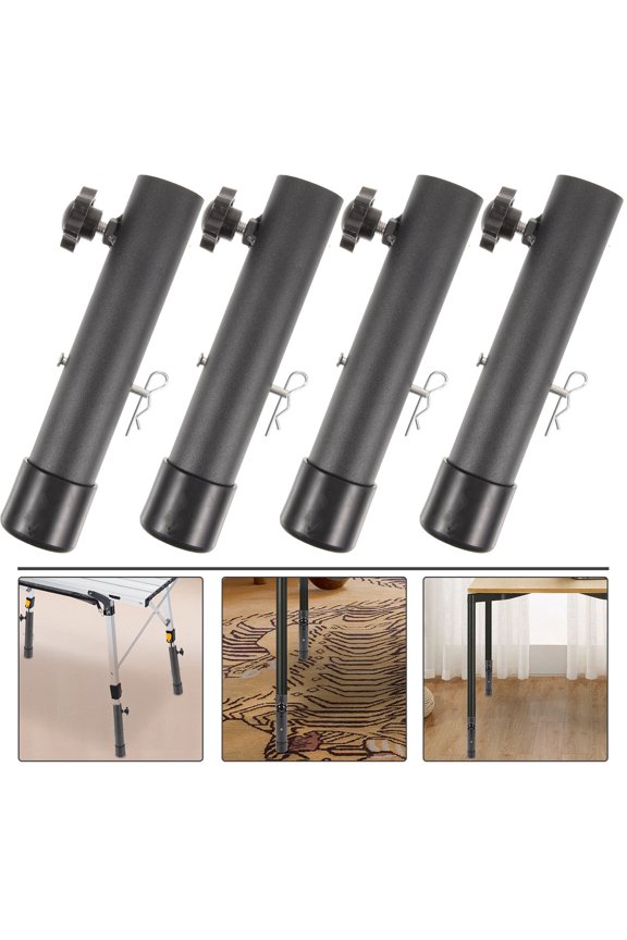 4-Pack Table Leg Risers for Foldable Desks, Compact and Small Size Furniture Elevators