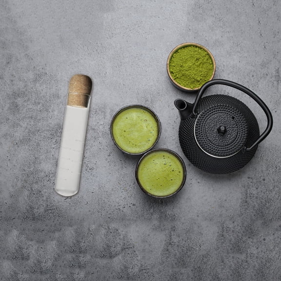 DINHEAROM 4Pcs Transparent Tea Diffuser Tube with Cork Lid, Modern Reusable Strainer for Home Use, Glass