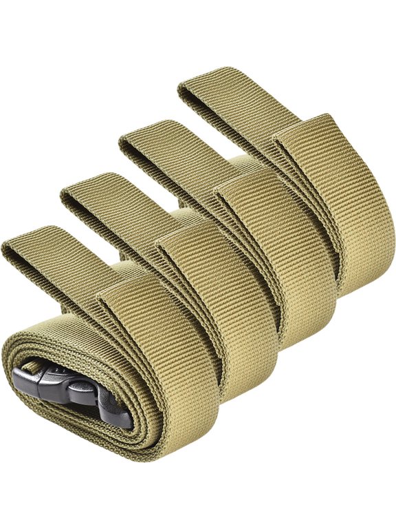 Khaki Adjustable Lashing Straps for Suitcases and Backpacks 4Pcs