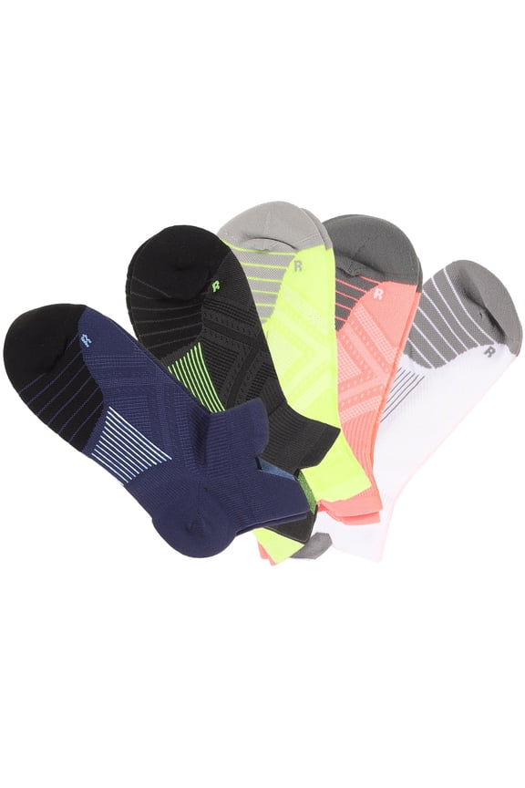 5 Pairs per Set Running Socks for Women in Fluorescent Green Comfortable and Washable