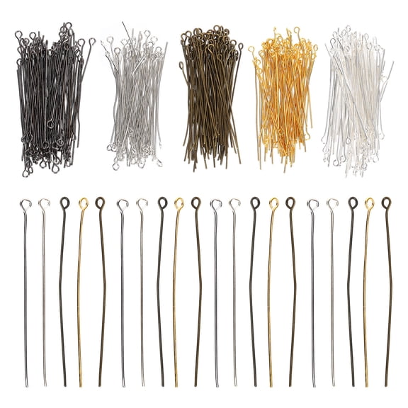 DINHEAROM 500 Pcs Multi- Pins for Jewelry Making, 5x0.5cm Beaded Chain Findings for Crafting