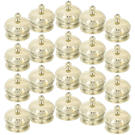 DINHEAROM 50Pack Golden Plastic Diy End Caps for Diy Activities and Toy Accessory
