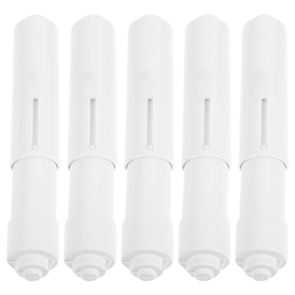 DINHEAROM 5-Pack Spring Loaded Toilet Paper Holder Replacement Rollers, White ABS Bathroom Accessories