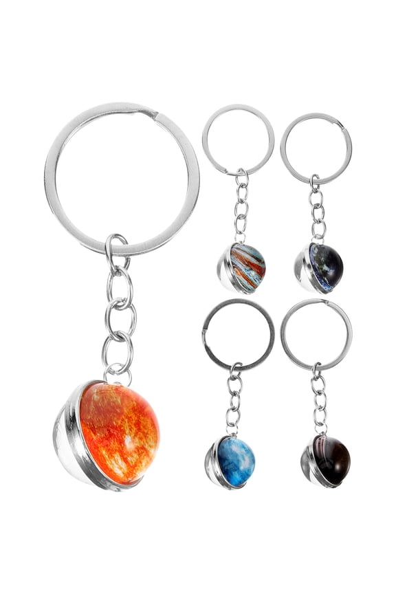 5Pcs Solar System Charm Keychain Pendant Identification for Boys Girls Outer Space Theme