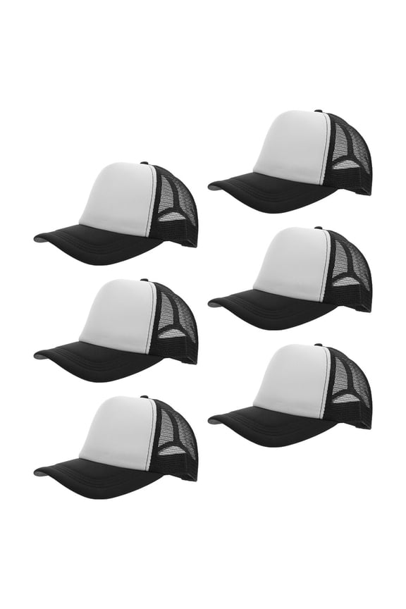 6Pcs Lightweight Blank Mesh Baseball Caps for Heat Transfer Outdoor Use