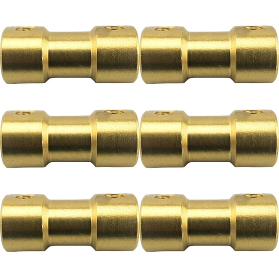 DINHEAROM 6Pcs Copper Flexible Shaft Coupler for Motor High Temperature and Oil Resistant Golden