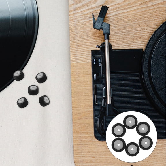 DINHEAROM 6Pcs Black Plastic Pinch Roller for Recorder Radio Audio Compact Durable Wheel