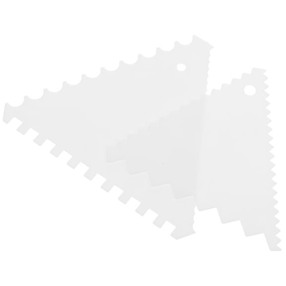 DINHEAROM 8Pcs Cake Smoother for Buttercream in White Plastic