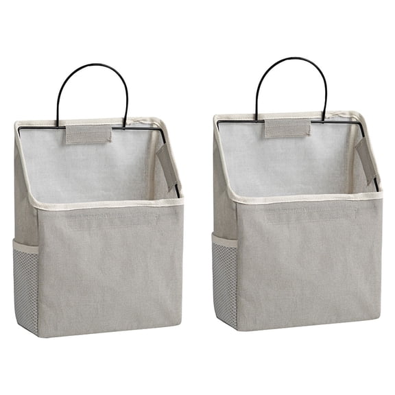 DINHEAROM 2Sets Door Storage Holder Grey Wall Mounted Hanging Organizer Material