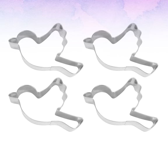 DINHEAROM Baking Supplies for Home Bakers Cookie Cutter Silver 4pcs