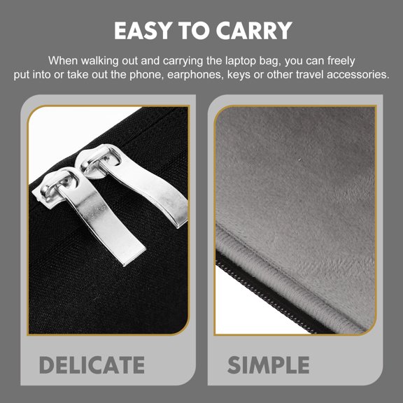 DINHEAROM Black Laptop Case Slim Splash Resistant Pouch with Comfortable Touch for Daily Carry