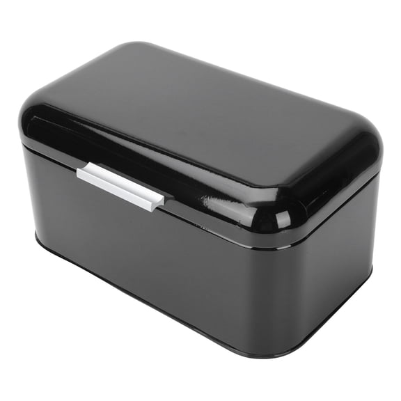 DINHEAROM Practical Black Bread Storage Bin with Iron Construction for Food and Snacks